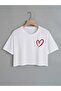Unisex Heart Printed Oversize Crop T-Shirt