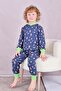 Boy/Baby 100% Cotton Pajama Set 1850-Navy Blue Green - 5