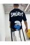 Plus Size The Smurfs Printed Oversize Unisex Cotton T-shirt - 4