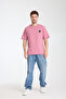 Men's Crew Neck New York Oversize Tshirt with Print Detail - 2