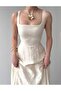 WHITE LONG DRESS WITH ENGLISH EMBROIDERY - 5