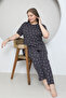Plus Size Pink Small Heart Patterned Pajama Set - 8