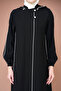New Ferace White Striped Hooded Ferace Stylish Elegant Detailed Ferace - 8