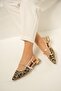 Pepuza Gold Buckle Sequin Patterned Women's Ballerinas - 2