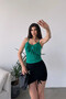 Women's Green Rope Strap Blouse with Flywheel Detail - 2