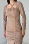 Beige Strap and Slit Dress - 2