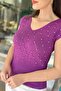 Zero Sleeve Stone Detail Knitwear Blouse 5Y112 - 3