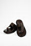 Men's Genuine Leather Flip Flops Brown - 2