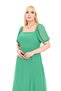 Women's Green Chiffon Summer Midi Dress with Slit 8D-2152 - 6