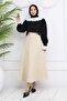 Scuba Flared Skirt Stone Color 212