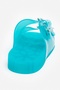 Marlowe Transparent Turquoise Double Buckle Detail Flat Sole Women's Slippers - 7