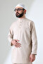 Men's Single Pocket Shirt and Pants Two-Piece Set Hajj and Umrah Outfit Beige (Vşn) - 6