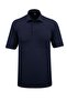 Men's Shirt Collar Pocket Classic Fit Navy Blue T-Shirt - 5111 - 2