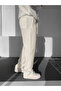 Ecru Relaxed Cut Baggy Linen Trousers - 2