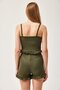 Strappy Ruffle Shorts Suit Khaki - 4