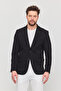 3115 Men's Black Stretchy Lycra Cotton Blend Slim Fit Spring-Summer Sports Blazer Jacket