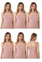 Ribbed 6 Pack Women's Undershirt 100% Cotton (Rose)