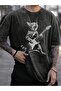 Men's Anthracite Special Washed Fabric Oversize T-shirt