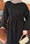 Fake Cuff Detailed Dabıl Hijab Dress Black - 4