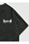 Men's Anthracite Special Washed Fabric Oversize T-shirt - 2