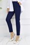 Double Button Detailed Pocket Carrot Trousers Navy Blue 3045 - 4