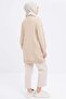 Beige-Front Lycra Sweat with Embroidery Detail - 4