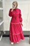 Ms334 Lace Judge Collar Pink Dress - 2