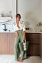 Women's Embroidered Detailed Shirt and Trousers Two-Piece Linen Set Nbemp2514
