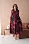 Printed V Neck Maxi Length Dress - 6