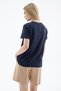 Printed 100% Cotton T-Shirt Navy Blue - 3