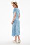 V-Neck Patterned Dress Blue - 3