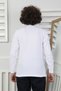 9-13 Years Old Plain White School and Daily Polo Collar Children's Sweatshirt - 7