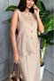 Women Linen Skirt Vest Bottom Top Two-Piece Suit Nbemp1072 - 3