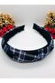 Navy Blue Plaid Knitted Model Crown