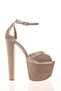 Women's Open Toe 17 cm High Platform Heeled Evening Dress Shoes