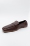 Li̇epa Brown Skin Genuine Leather Women's Loafer Shoes with Elastic Back Blunt Toe - 3