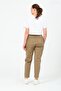 Maternity Flexible Waistband Adjustable Mom Fit Canvas Pants Khaki - 5