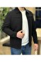 Men's Seasonal Regular Fit Cotton Fabric Classic Lapel Black Coat - 2
