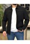 Men's Seasonal Regular Fit Cotton Fabric Classic Lapel Black Coat