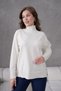 Selanık Slit Old Money Knitwear Blouse 171014 Ecru - 3