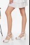 Women's Shiny Open Front Thick Heeled Evening Dress Shoes