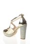 Women's Shiny Stone Open Front Thick Heeled Evening Dress Shoes - 4