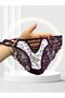 Intive Floral Patterned Supported Thong Striped Design Stylish Feminine Bra Set - 6