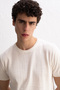 Crew Neck Knitwear White T-Shirt - 3