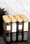 Set of 12 Square Shaped Glass Spice Jars with Bamboo Lids / 18 Labels