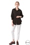 Women's Drawstring Black Oversize Shirt - 3