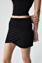 Genste Women's Regular Short Leg High Waist Black Skirt - 3