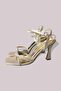 Women's Gold Pearl Thin Heeled Summer Stone Embroidered Shoes Elegance - 4