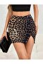 Leopard Print Mini Skirt with Slit Detail
