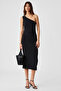 Berins Women Asymmetrical Neck Regular Sleeveless Black Dress - 3